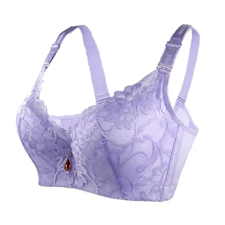 Plus Size 120D Sexy Ladies Embroidery Adjustment Underwear Lace Bra Women Gathered Bra