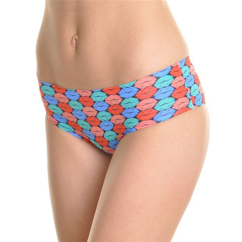 Lip Print Women Hipter Panty Sexy Ladies One Piece Hipster Brief 