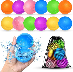 12Pcs Reusable Water Balloons, Pool Beach Water Toys for Boys and Girls, Outdoor Summer Toys for Kids Ages 3-12