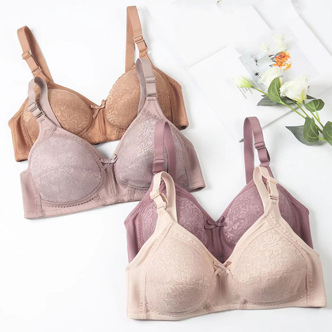 Women Underwear Plus Size Push Up Underwire Gather Ladies Bra Sexy Lace Bra