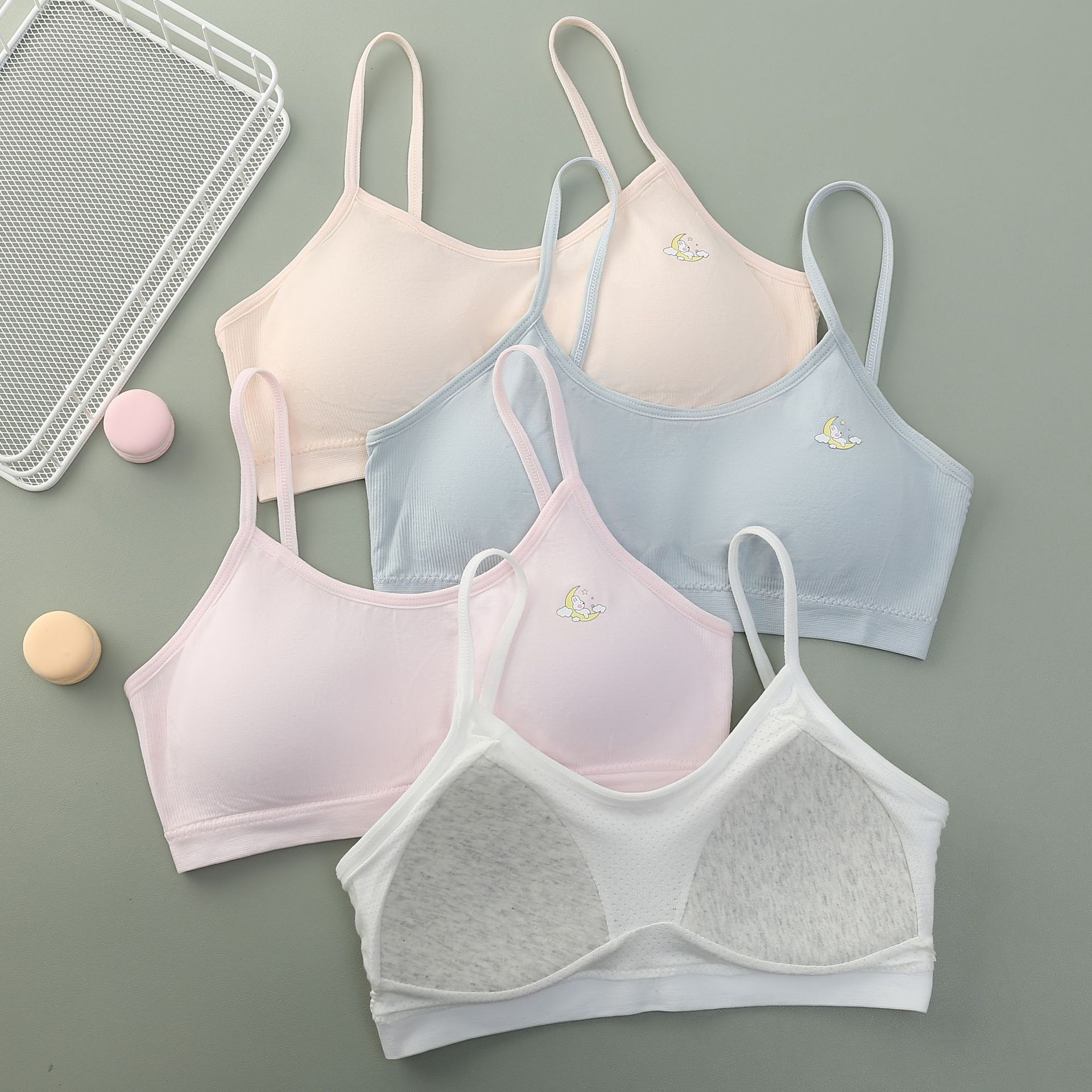 Teenage Girl Seamless Bralette Underwear Fixed Cup High School Student Bra