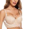 Women Padded Underwire Underwear Hide Side Plus Size Ladies Lace Bra