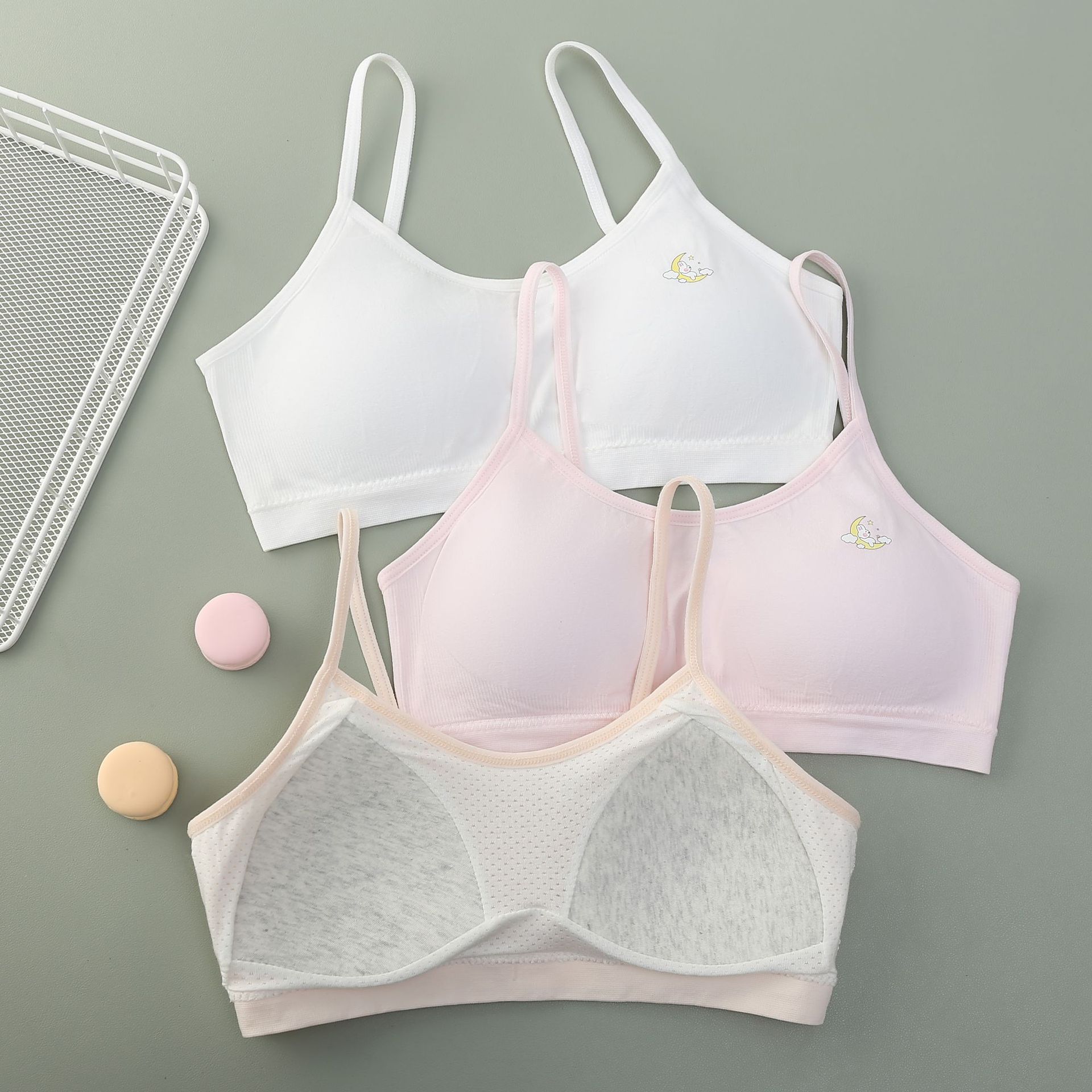 Teenage Girl Seamless Bralette Underwear Fixed Cup High School Student Bra
