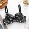 High Quality Push Up Bras One-Piece Underwear Women Flower Print Seamless Bra