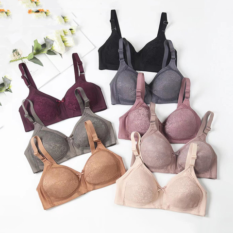 Women Underwear Plus Size Push Up Underwire Gather Ladies Bra Sexy Lace Bra