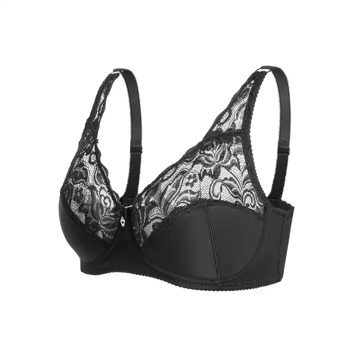 Plus Size Bra Sexy Women Lace Mesh Unlined Underwire Bra