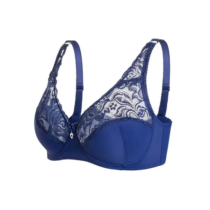 Plus Size Bra Sexy Women Lace Mesh Unlined Underwire Bra