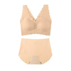 Custom women Rimless Full Cup Wave Edge Vest V Beauty Back Wireless Underwear Suit Ladies Bra Set